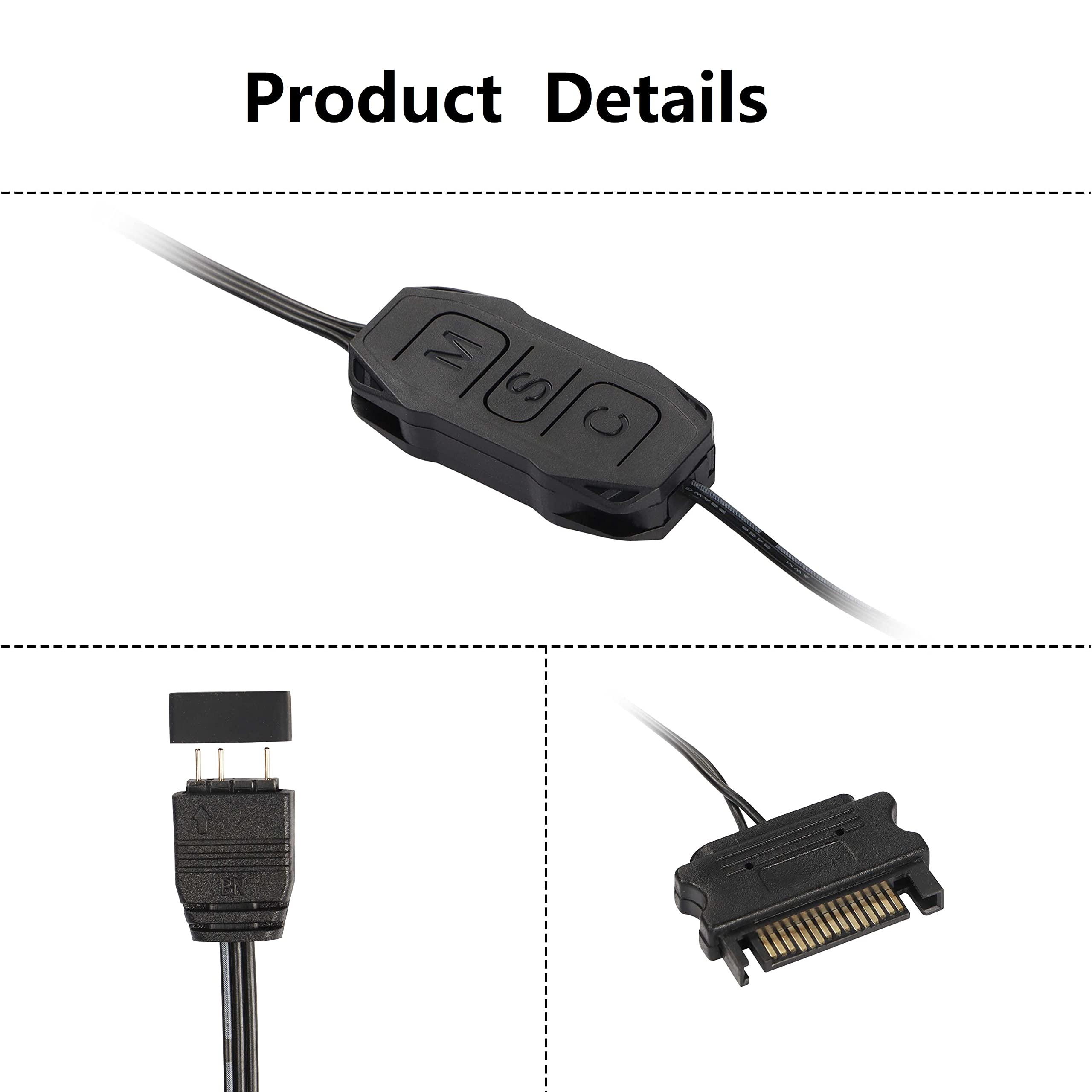 Amazon.co.jp: XMSJSIY ARGBコントローラー 5V 3ピン RGB